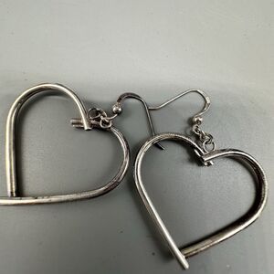 925 Silver Heart Dangle Earrings